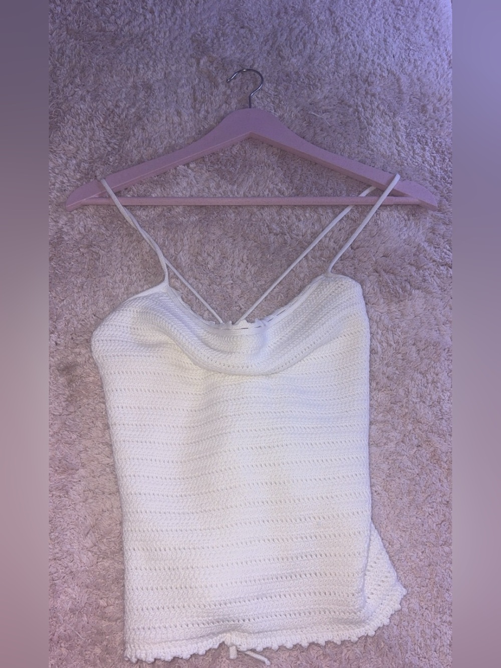 Abercrombie & Fitch White Knit Cowl Neck Camisole